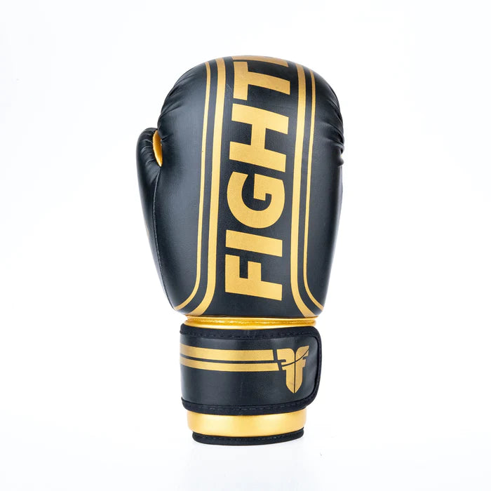 Fighter Boxing Gloves Basic Stripe - black/gold