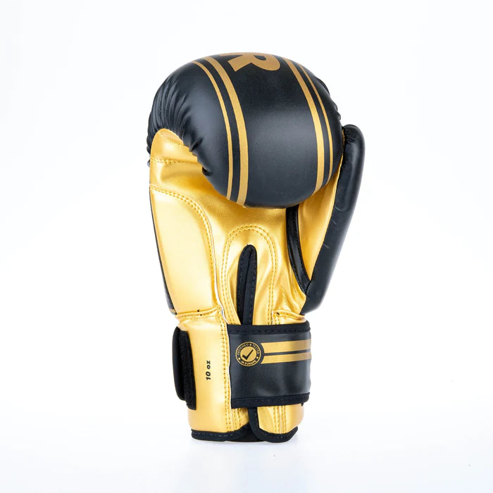 Fighter Boxing Gloves Basic Stripe - black/gold