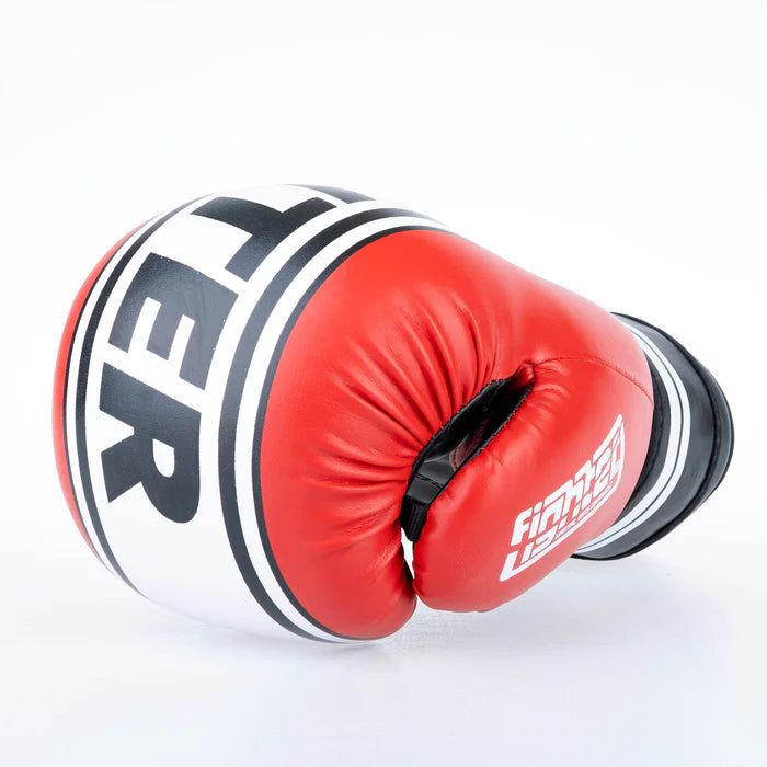 Fighter Boxing Gloves Basic Stripe - red