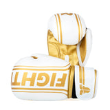 Guantes de boxeo Fighter Basic Stripe - blanco/dorado