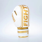 Fighter Boxing Gloves Basic Stripe - white/gold