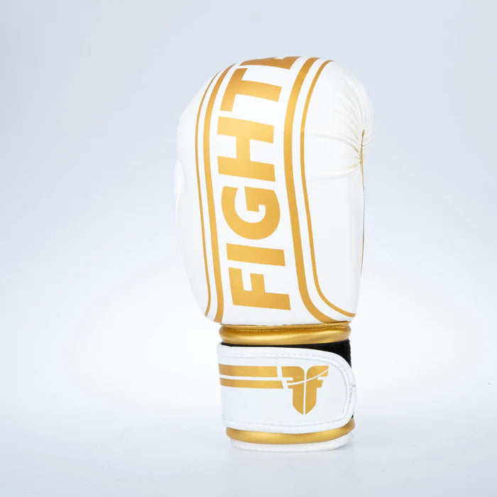 Guantes de boxeo Fighter Basic Stripe - blanco/dorado