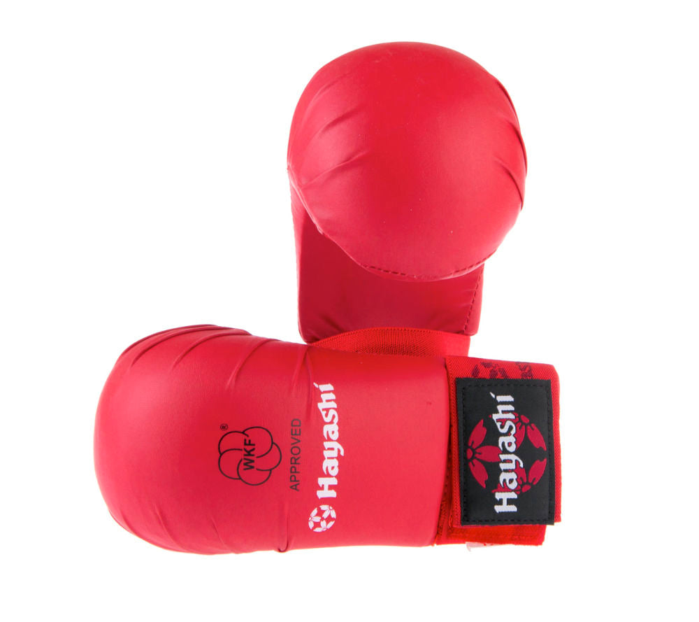 Guantes de protección para puños de karate de mano abierta Hayashi WKF - Rojo, 237-4