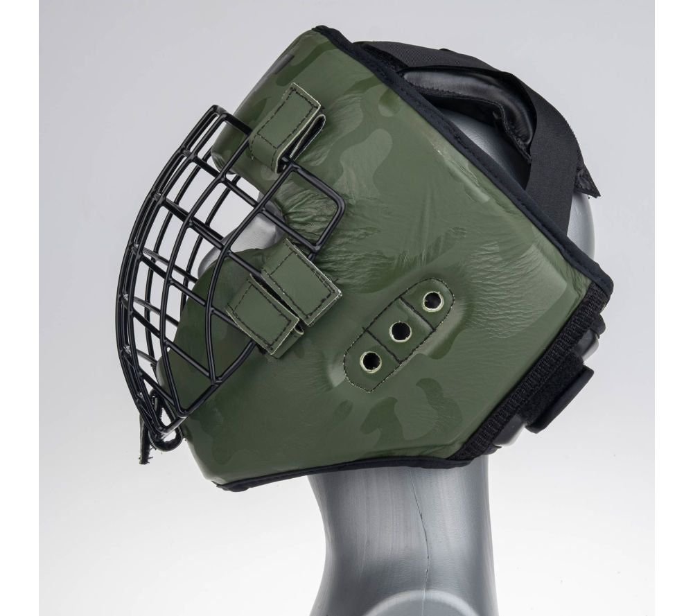 Casco protector Fighter Shock, color caqui y camuflaje