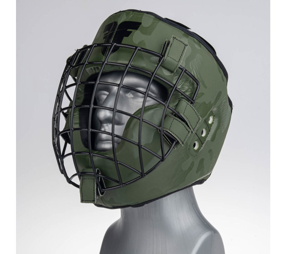 Casco protector Fighter Shock, color caqui y camuflaje