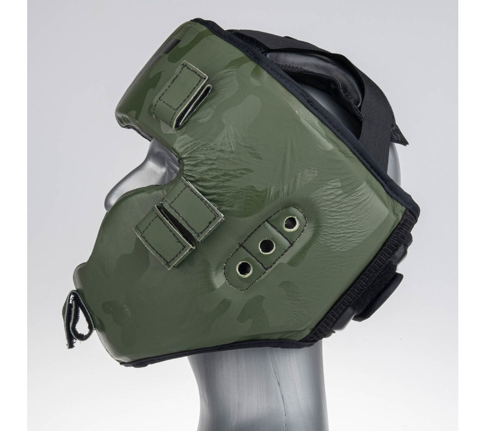 Casco protector Fighter Shock, color caqui y camuflaje