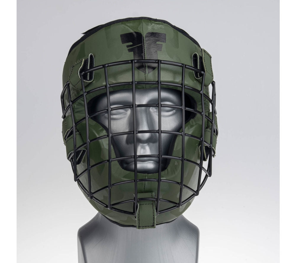 Casco protector Fighter Shock, color caqui y camuflaje