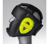 Headguard Fighter Sparring - black/neon yellow