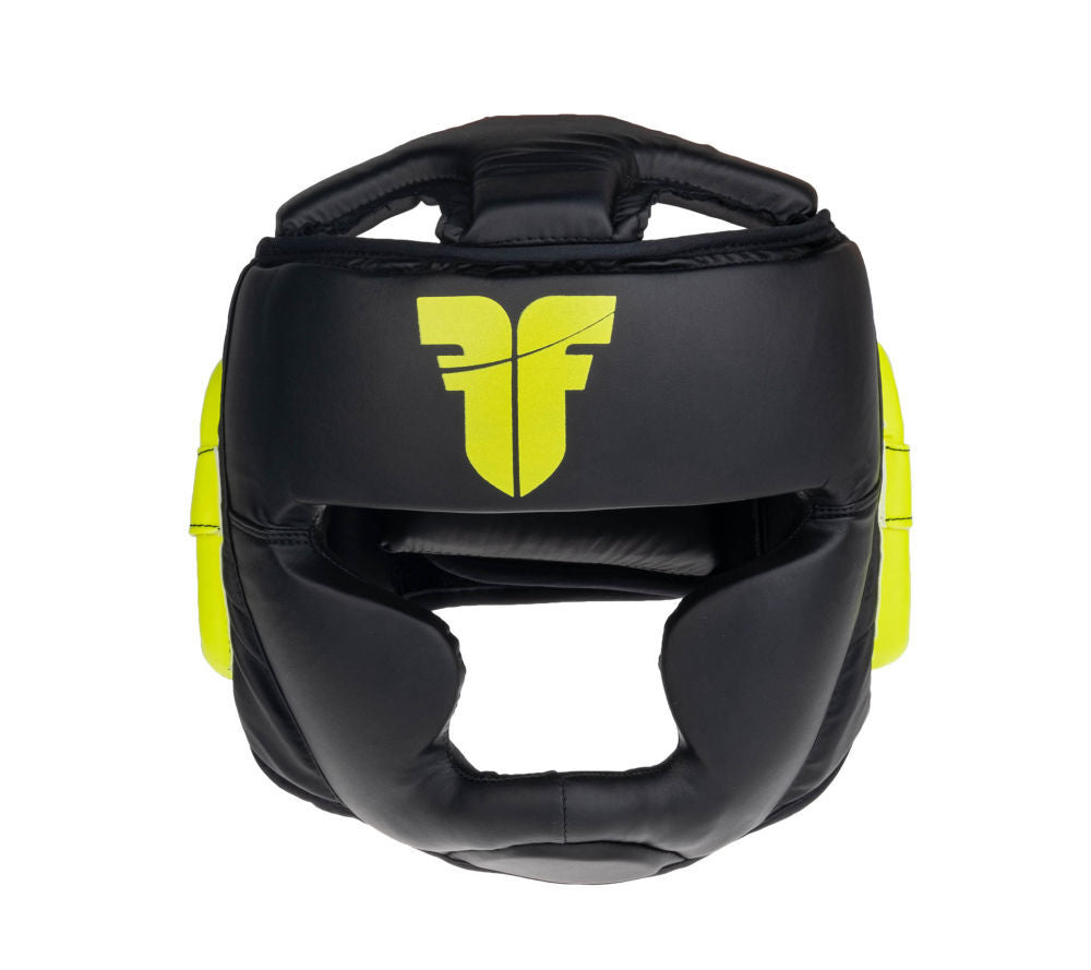 Headguard Fighter Sparring - black/neon yellow