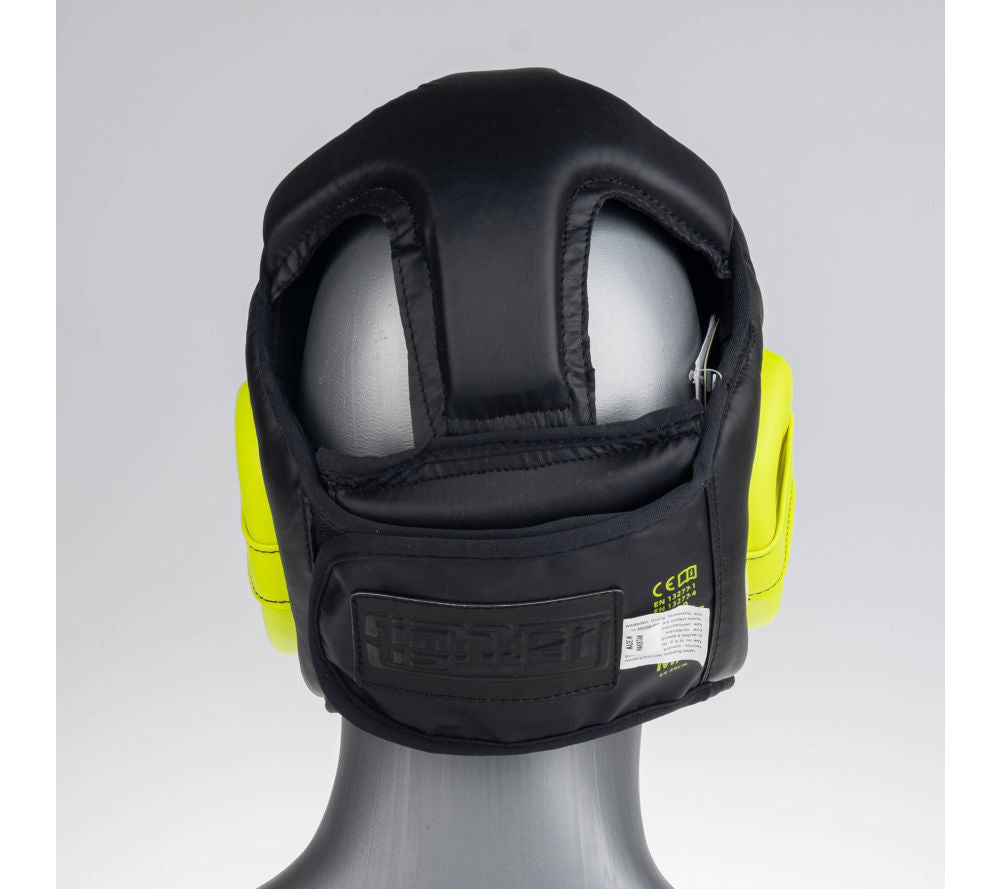 Headguard Fighter Sparring - black/neon yellow