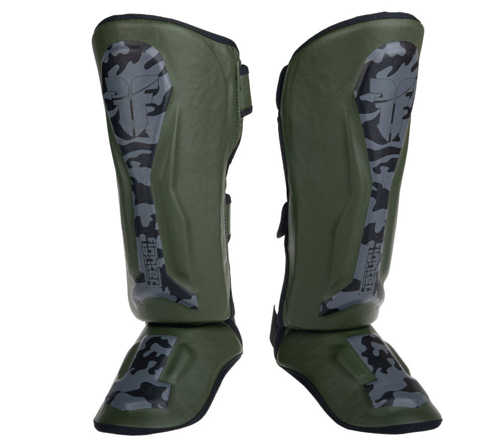 Fighter Shinguards Thai Ergo - khaki/camo