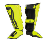 Fighter Shinguards Thai Ergo - neon yellow/black