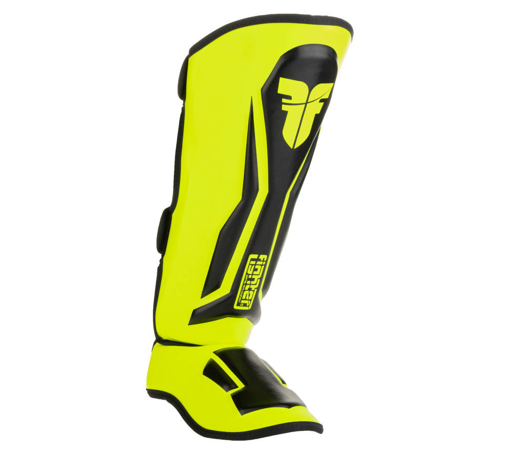 Fighter Shinguards Thai Ergo - neon yellow/black