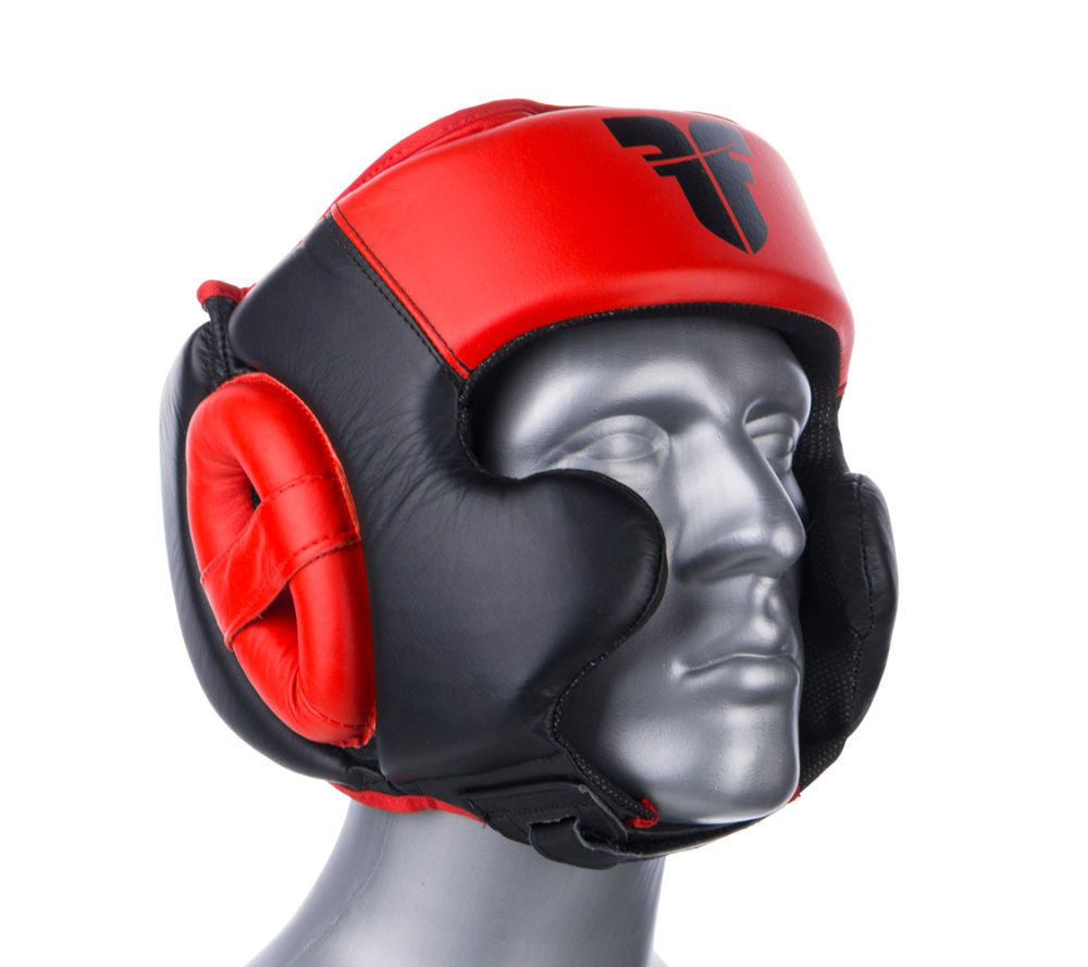 Casco de combate de cuero negro y rojo, NL2796R