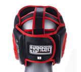 Fighter Black / Red Leather Sparring Headguard, NL2796R