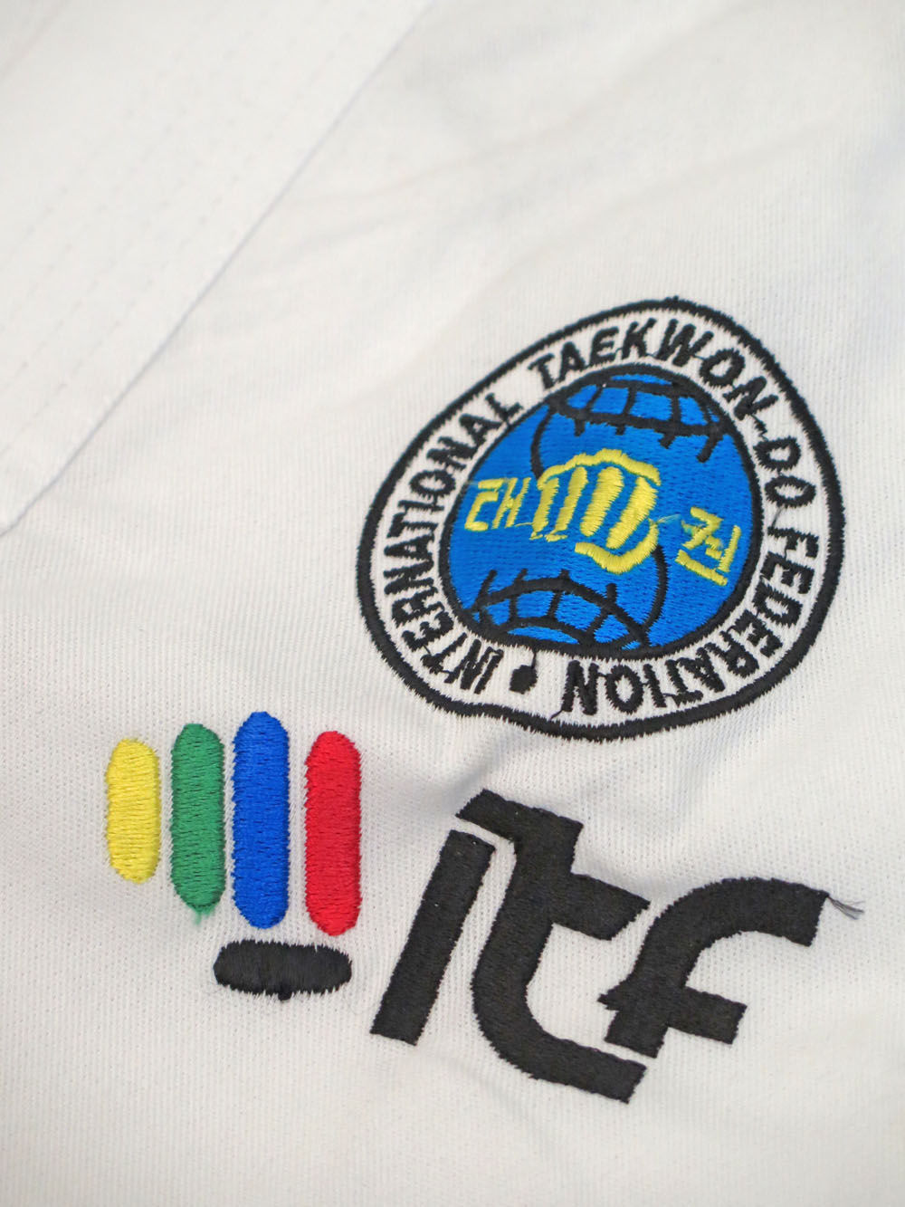 TOP TEN ITF KYONG student uniform - Embroidered White TKD Dobok, 16691-1