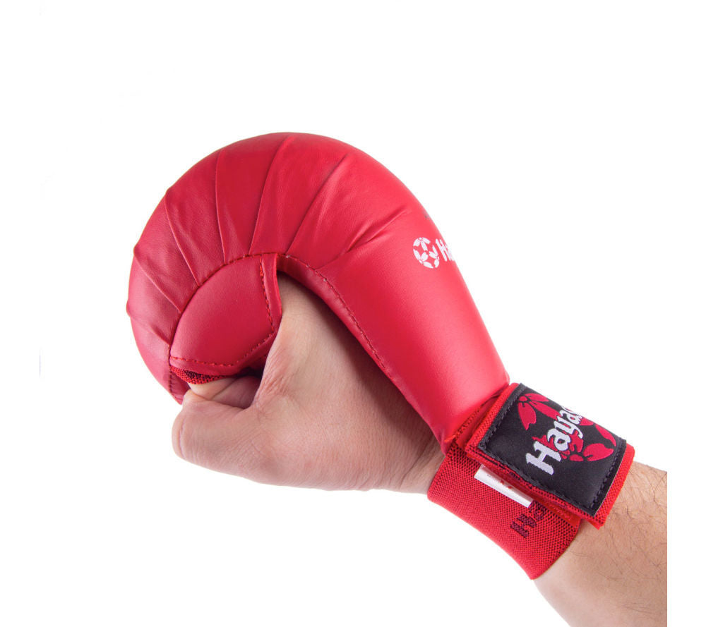 Guantes de protección para puños de karate de mano abierta Hayashi WKF - Rojo, 237-4