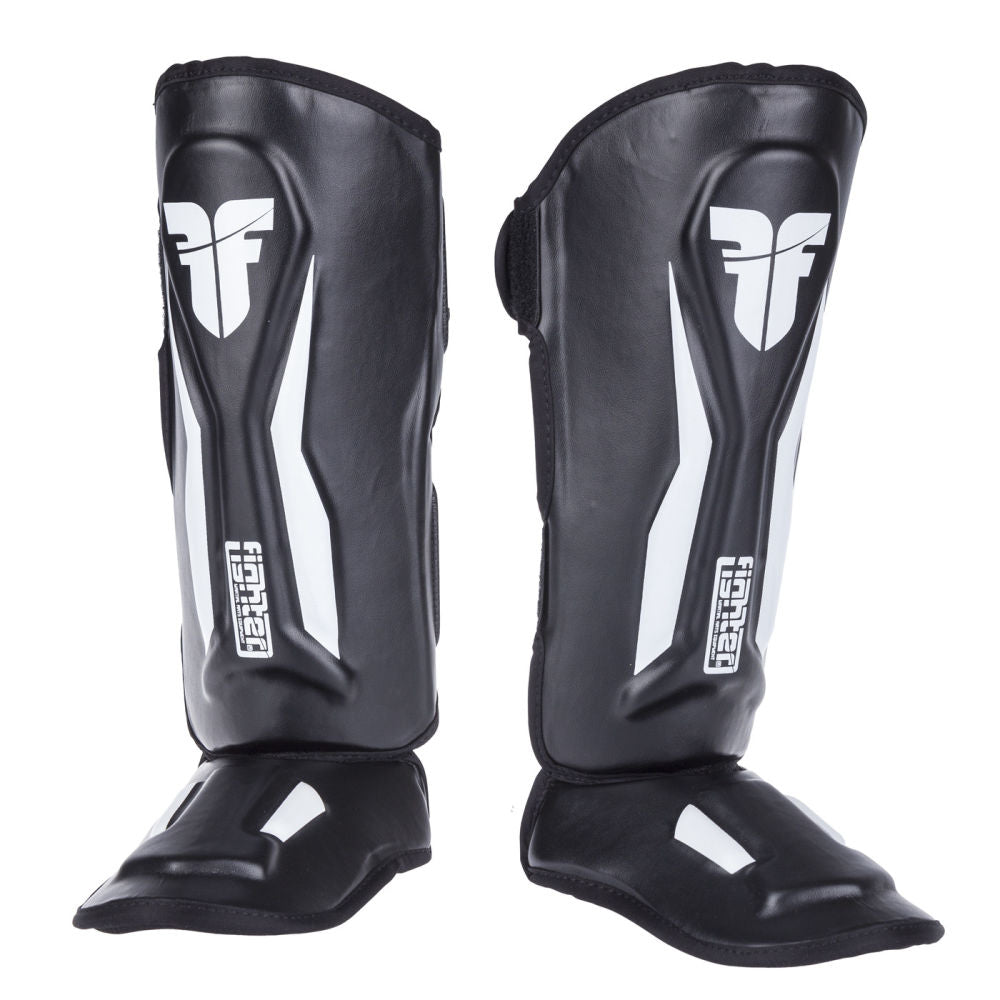 Fighter Shinguards Thai Ergo - black/white, FSG-004BW