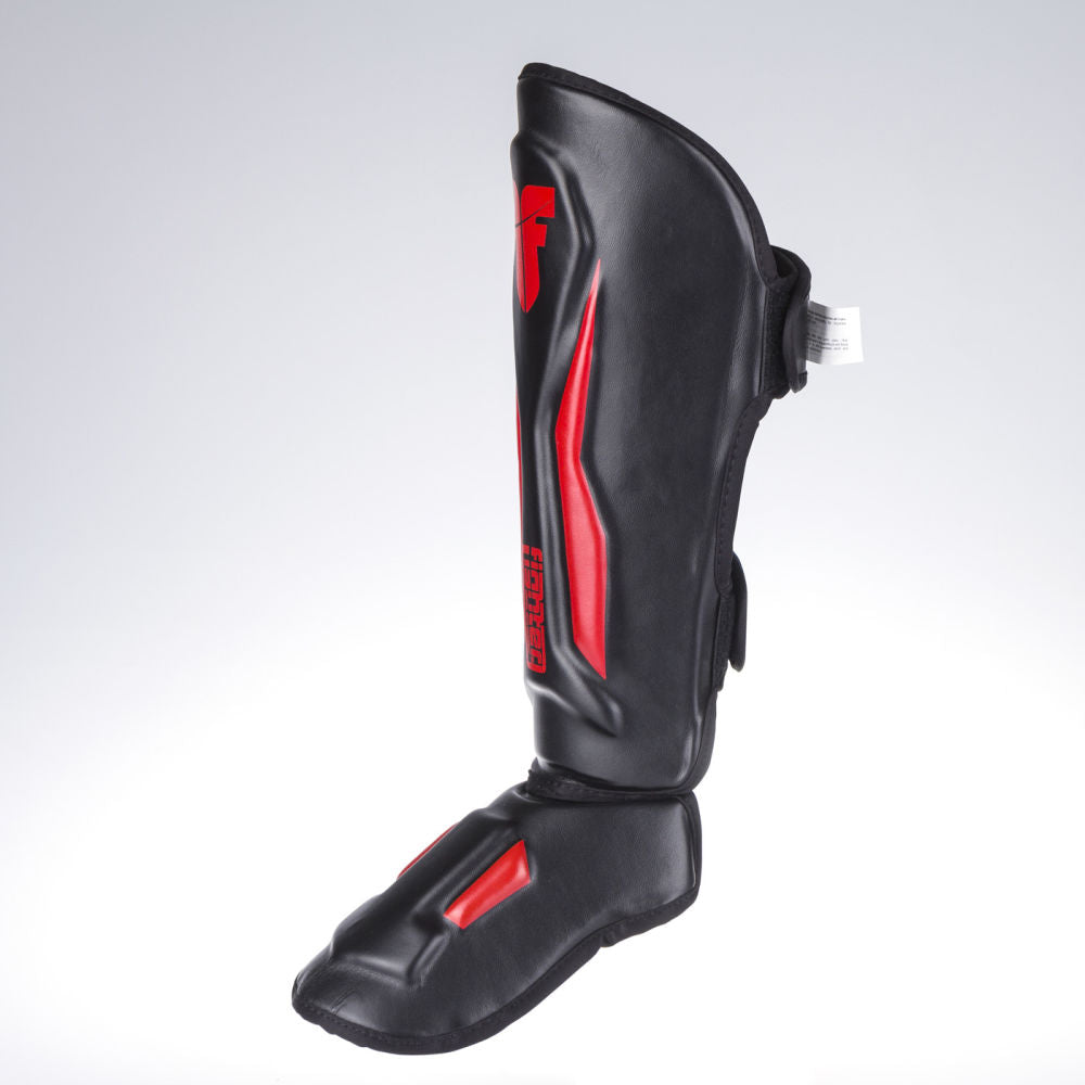 Fighter Shinguards Thai Ergo - black/red, FSG-004BR