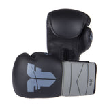 Guantes de boxeo de combate, color negro y gris, FBG-002BG