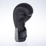 Guantes de boxeo de combate, color negro y gris, FBG-002BG