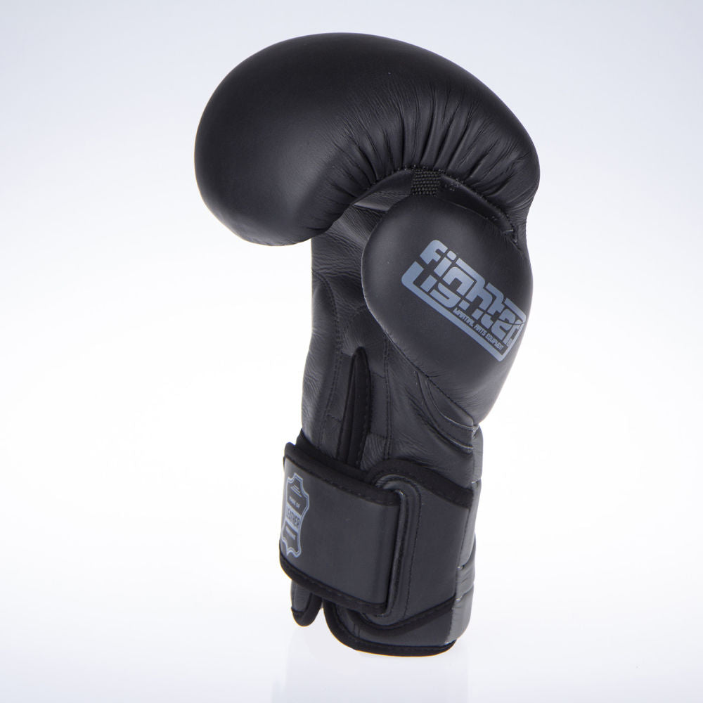 Guantes de boxeo de combate, color negro y gris, FBG-002BG