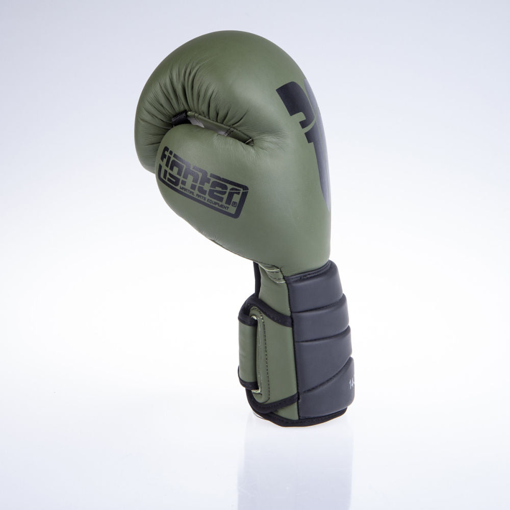 Guantes de boxeo para combate, color caqui y negro, FBG-002KB