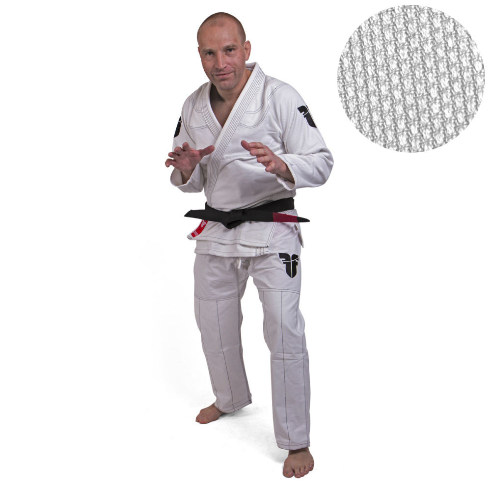 Fighter BJJ Gi Pearl Weave Uniform - white, BJJBW-08