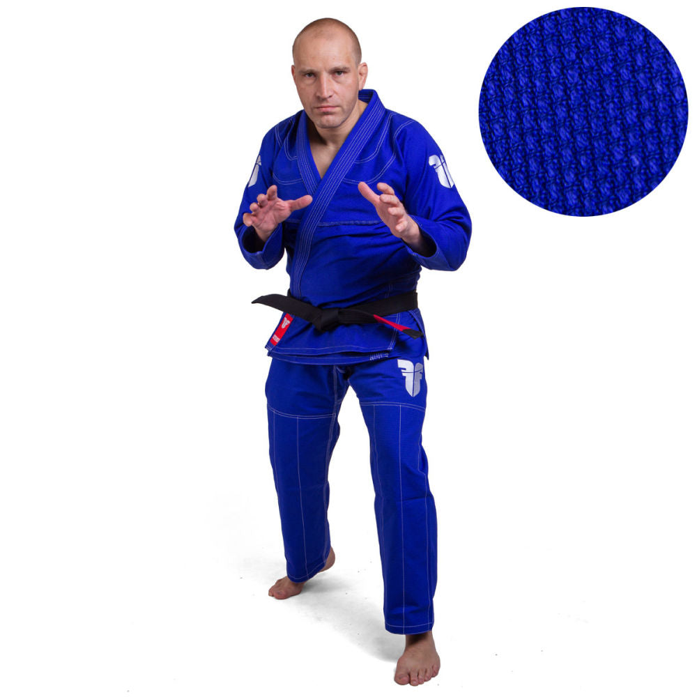 Fighter BJJ Gi Pearl Weave Uniform - blue, BJJBLU-07