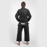 Gi de BJJ para luchadores, uniforme tejido Pearl, color negro, BJJBL-09