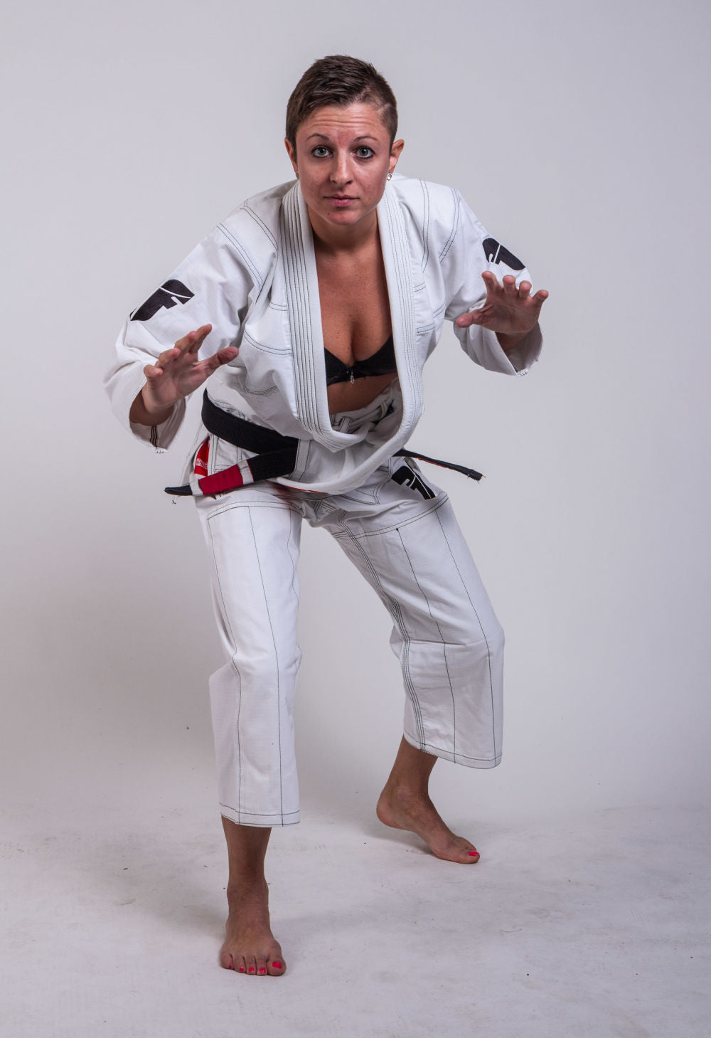 Uniforme de kimono de lucha BJJ Ripstop, color blanco, BJJBW-05