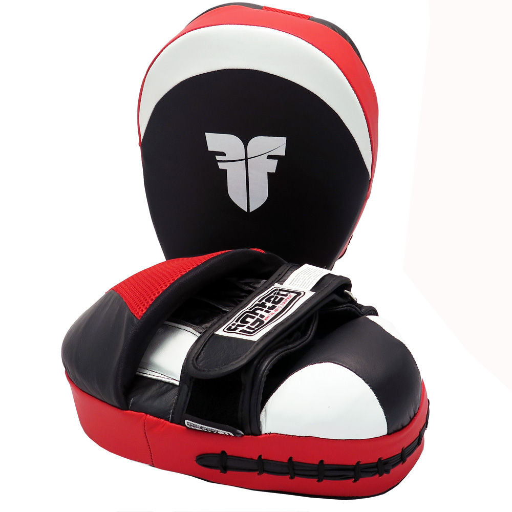 Fighter Medium Focus Mitts Leather - black/white/red, FFMS-01