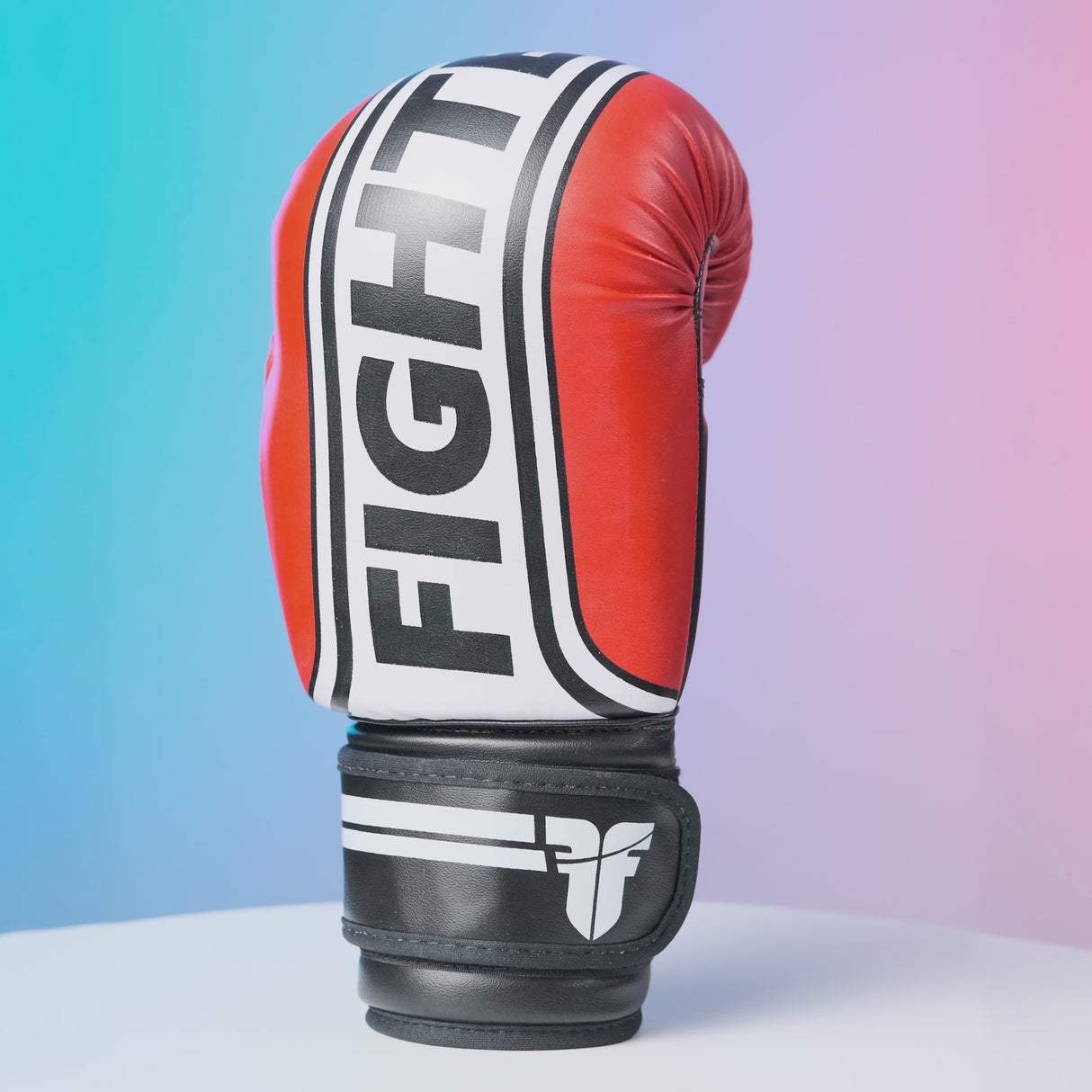 Fighter Boxing Gloves Basic Stripe - red