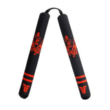 Nunchaku Ninja suave de combate, negro y rojo