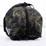 Mochila o bolsa deportiva Fighter: diseño de panal de abeja con camuflaje verde