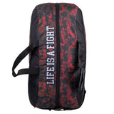 Mochila o bolsa deportiva Fighter: diseño de panal de abeja con camuflaje rojo