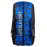 Mochila o bolsa deportiva Fighter: diseño de panal de abeja con camuflaje azul