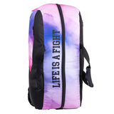 Mochila o bolsa deportiva Fighter: diseño ombré rosa y morado