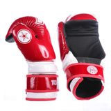 Guantes de mano abierta Pointfighter de color rojo brillante y blanco de WAKO TOP TEN, 21656-4