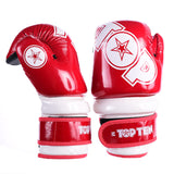 Guantes de mano abierta Pointfighter de color rojo brillante y blanco de WAKO TOP TEN, 21656-4