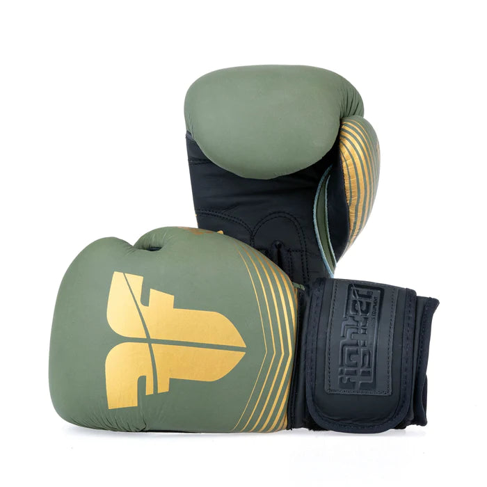 Guantes de boxeo Fighter SPLIT Stripes - caqui/dorado