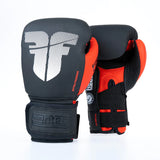 Guantes de boxeo de ajuste seguro Fighter - negro/rojo