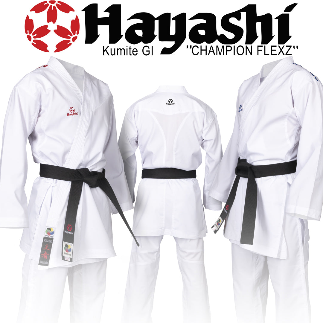 Hayashi WKF Karate-Gi CHAMPION FLEXZ - White/Red, 043-14