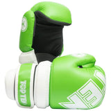 Guantes de mano abierta Pointfighter de color verde brillante y blanco TOP TEN, 21656-6