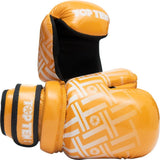 Guantes abiertos Prism Pointfighter TOP TEN en color amarillo brillante y negro